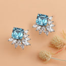 Nipura Aqua Prisha Zircon Stud Earrings