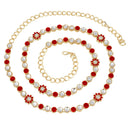Etnico 18k Gold Plated Kundan Stone Studded Kamarband/Waist Belly Chain for Women (B003R)