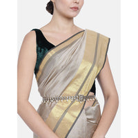 Etnico 18K Gold Plated Traditional Kundan & Pearl Studded Adjustable Kamarband/Belly Chain For Women/Girls (B034W)