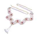 Etnico 18K Gold Plated Traditional Kundan & Pearl Studded Adjustable Kamarband/Belly Chain For Women/Girls (B038M)