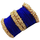 Martina Jewels Pack Of 6 Traditional Gold Plated Thread & Pearl And Pearl Bangles Set - BG-108