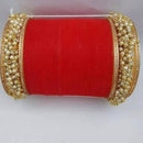 Martina Jewels Pack Of 6 Traditional Gold Plated Thread & Polki Pearl Bangles Set - BG-117