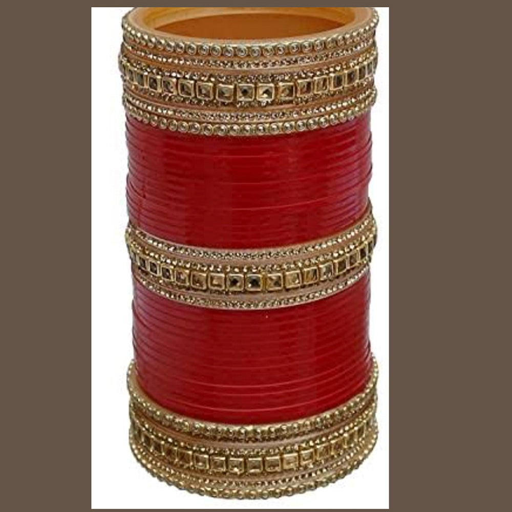 Martina Jewels Pack Of 6 Traditional Gold Plated Acrylic Plastic Bangles Set