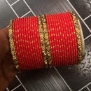 Martina Jewels Pack Of 6 Traditional Gold Plated Thread Bangles Set