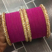 Martina Jewels Pack Of 6 Traditional Gold Plated Thread Bangles Set