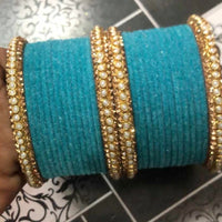 Martina Jewels Pack Of 6 Traditional Gold Plated Thread Bangles Set