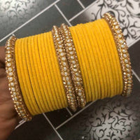 Martina Jewels Pack Of 6 Traditional Gold Plated Thread Bangles Set