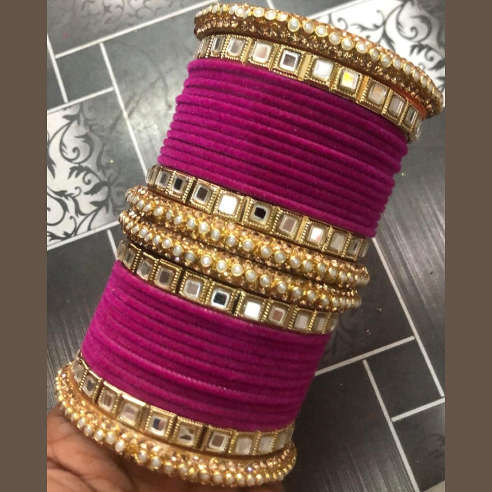 Martina Jewels Pack Of 6 Traditional Gold Plated Thread Bangles Set