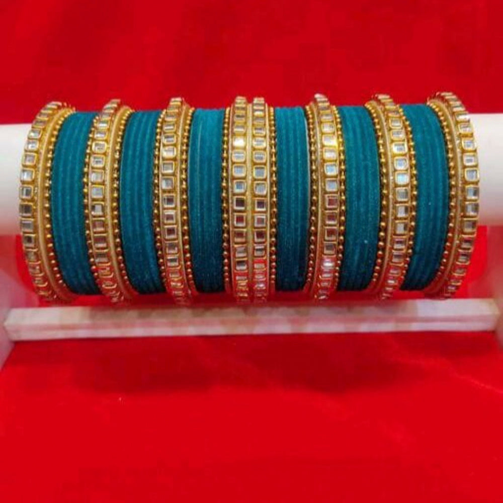 Martina Jewels Pack Of 6 Traditional Gold Plated Thread Bangles Set