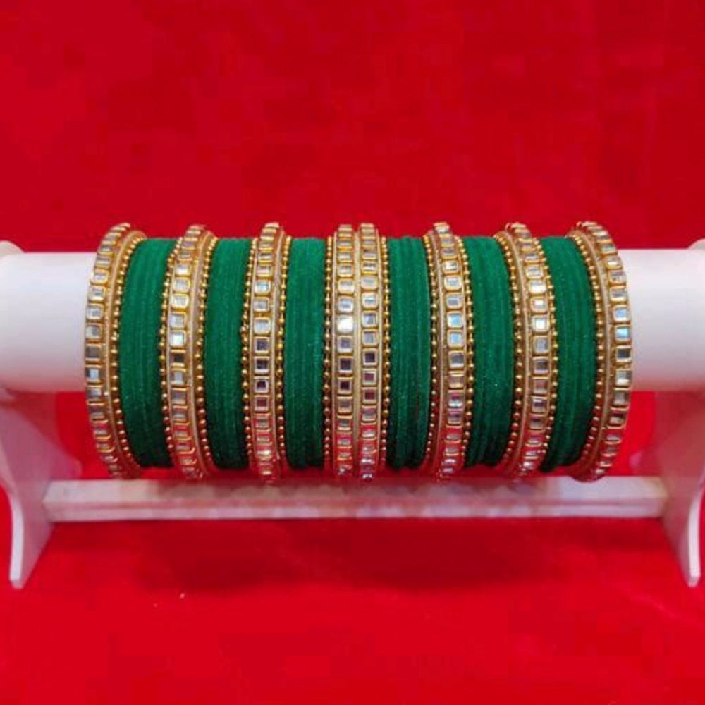 Martina Jewels Pack Of 6 Traditional Gold Plated Thread Bangles Set