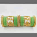 Martina Jewels Pack Of 6 Traditional Gold Plated Thread & Stone Bangles Set