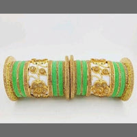 Martina Jewels Pack Of 6 Traditional Gold Plated Thread & Stone Bangles Set