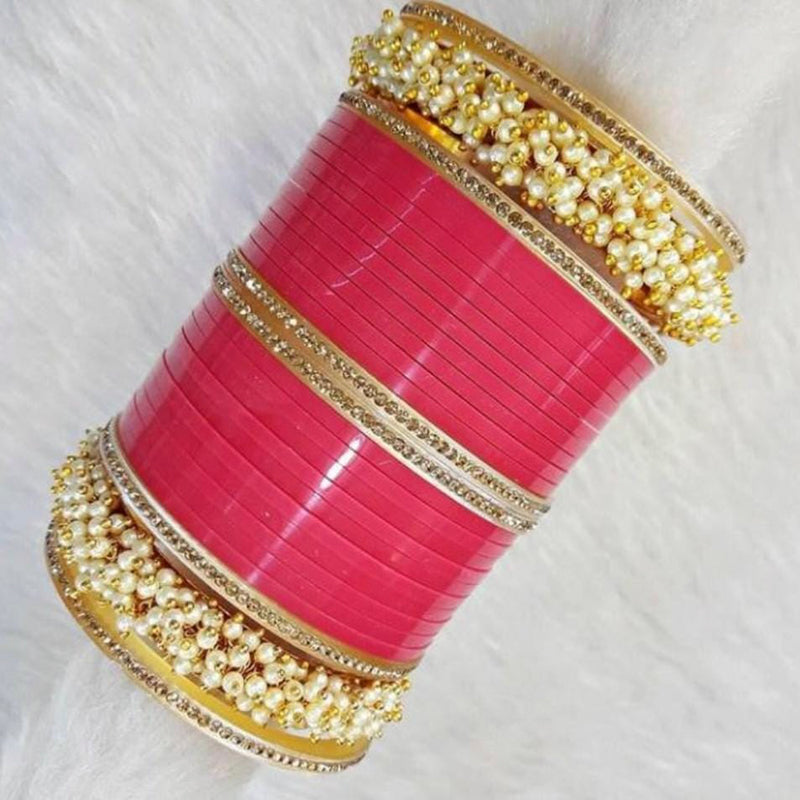 Martina Jewels Pack Of 6 Traditional Gold Plated Acrylic Plastic Bangles Set
