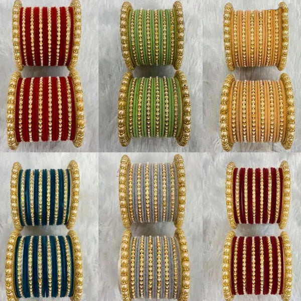 Martina Jewels Pack Of 6 Traditional Gold Plated Thread Bangles Set