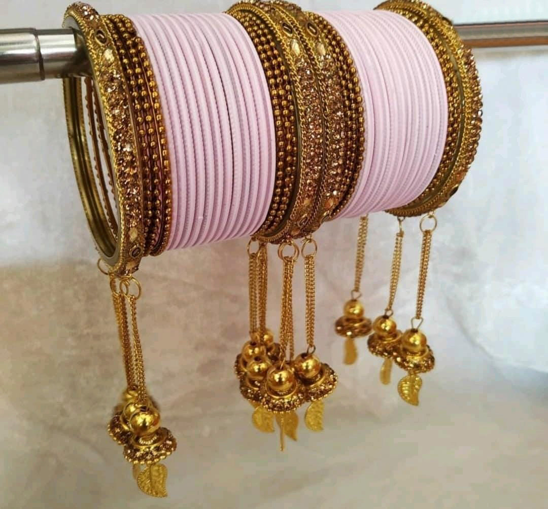 Martina Jewels Pack Of 6 Traditional Gold Plated Thread Bangles Set