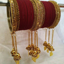 Martina Jewels Pack Of 6 Traditional Gold Plated Thread Bangles Set