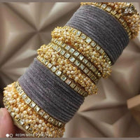 Martina Jewels Pack Of 6 Traditional Gold Plated Thread Bangles Set