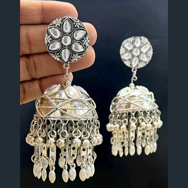 Blythediva Silver Plated Kundan Stone Pack Of 3 Jhumki Earrings