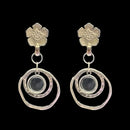 Blythediva Pack Of 3 Oxidised Plated Floral Dangler Earrings