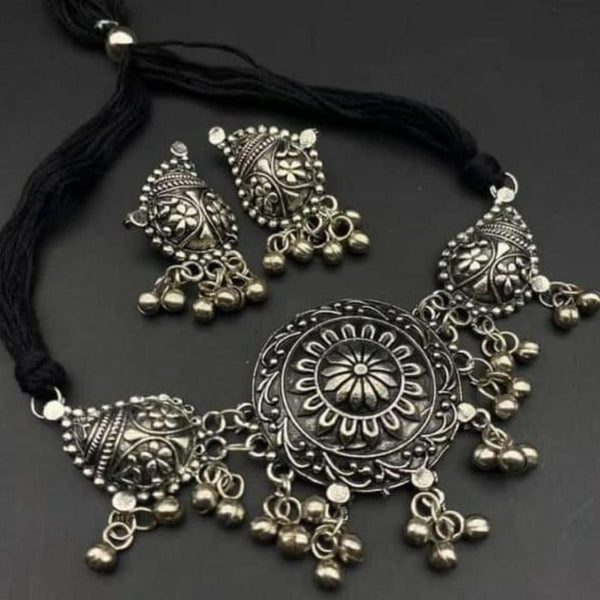 Bhavi Jewels Oxidised Plated Necklace Set