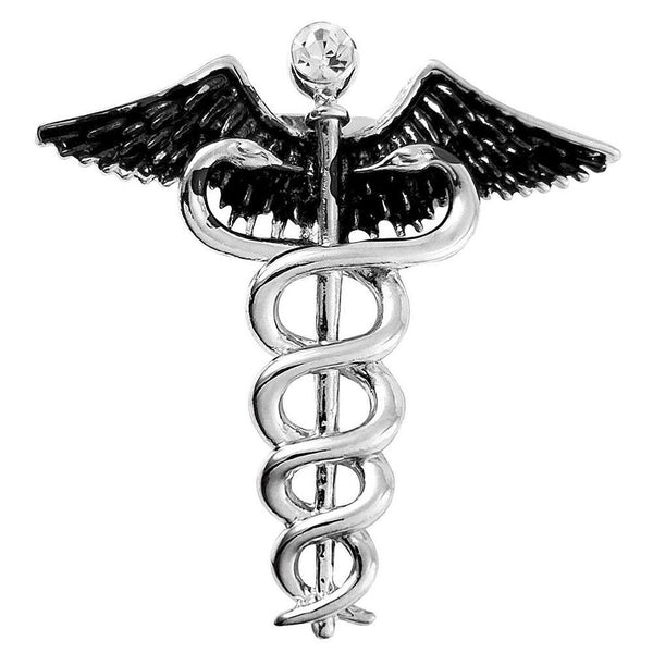 Mahi Caduceus Doctor's Brooch Lapel Pin for Men