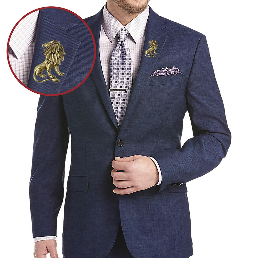 Mahi Gold Antique Vintage Unisex Lion Brooch Pin for Suit Clothing