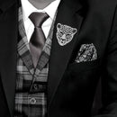 Mahi Rhodium Plated Lion Face Shaped Crystal Stone Studded Brooch / Lapel Pin for Men (BP1101080R)