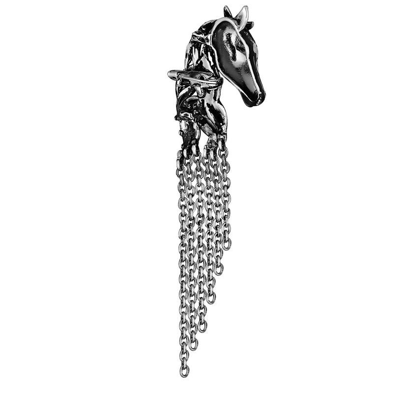 Mahi Antique Rosegold Plated Horse Shaped Tassel Chain Sherwani Brooch Pin for Men (BP1101096R)