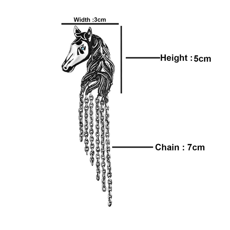 Mahi Antique Rosegold Plated Horse Shaped Tassel Chain Sherwani Brooch Pin for Men (BP1101096R)