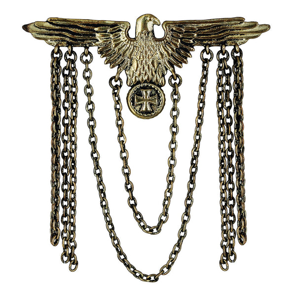 Mahi Antique Gold Plated Flying Eagle Chain Sherwani Brooch for Men (BP1101097G)