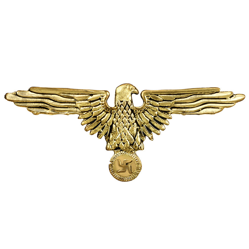 Mahi Gold Plated Swastik and Flying Eagle Shaped Brooch for Men (BP1101110G)