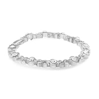Mahi Rhodium Plated Feminine Bracelet With Crystals For Women