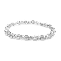 Mahi Rhodium Plated Contemporary Bracelet With Crystals For Women