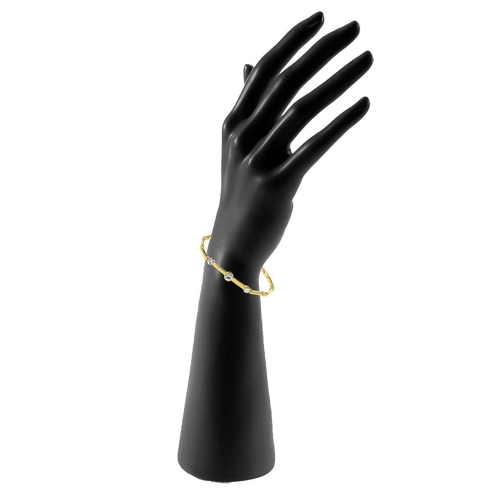 Mahi Gold Plated Celestial Bracelet With Crystals For Women