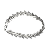 Mahi Crystal White Arrow Rhodium Plated Bracelet For Women