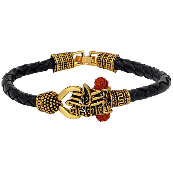 Bhavi Jewels Gold Plated Rudraksha Bracelet