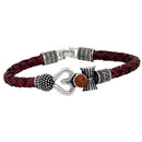 Mahi Rudraksh Trishul Damroo Leather Kadas Bracelet Cuff for Men (BR1100428R)