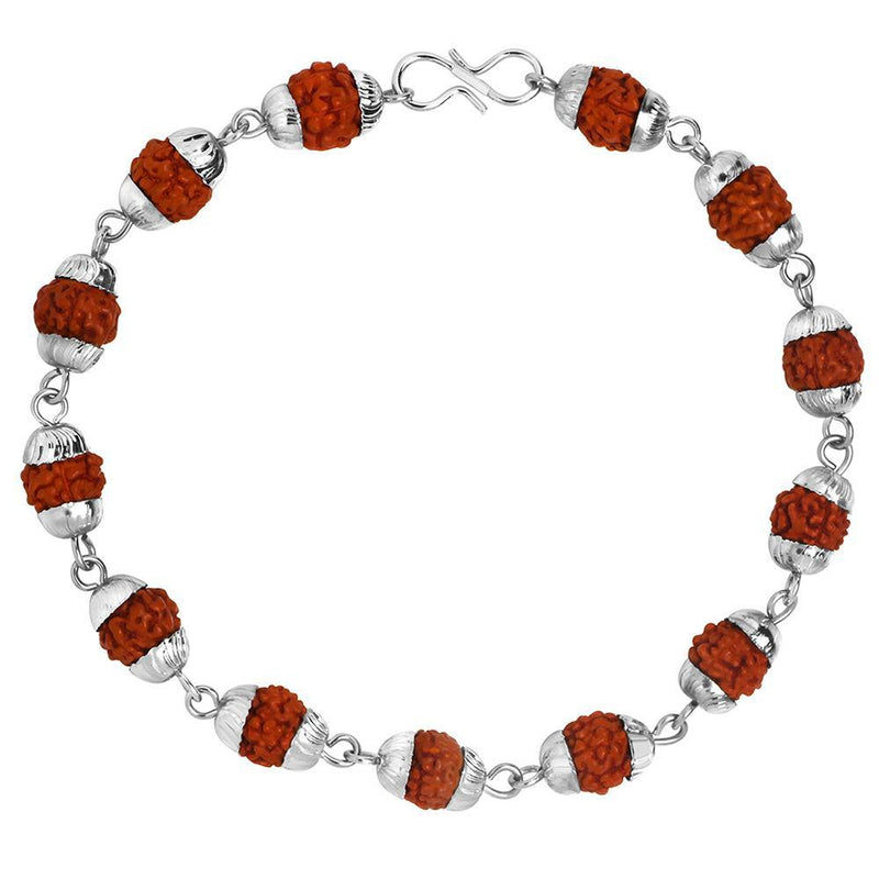 Amazon.com: Njels™ 925 BIS Hallmarked Handmade Dual Wire Silver Rudraksha  Bracelet for Men & Boys (6.0 MM Natural Beads) (Brown Beads | Adjustable  Size): Clothing, Shoes & Jewelry