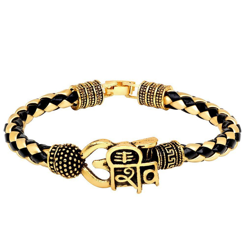 Lovely Lord Shiva OM Rudraksha Golden Band Brass Bracelet Shivratri Gift  Unisex | eBay