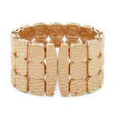 Mahi Square Rose gold Plated Kada Cuff Bracelet with White Crystals for Women (BR1100444Z)