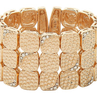 Mahi Square Rose gold Plated Kada Cuff Bracelet with White Crystals for Women (BR1100444Z)