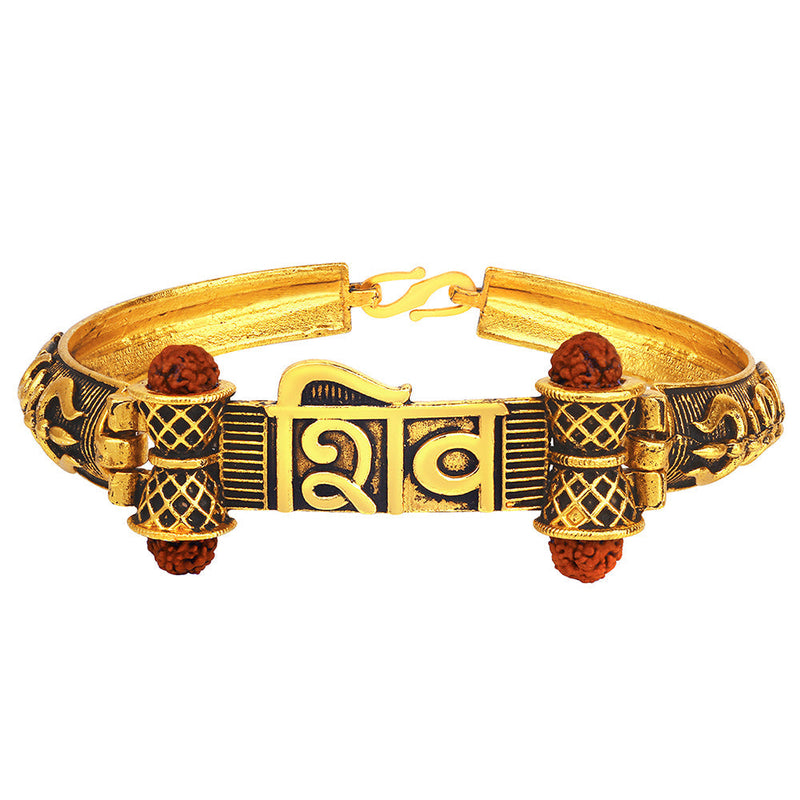 Bhavi Jewels Gold Plated Rudraksha Bracelet