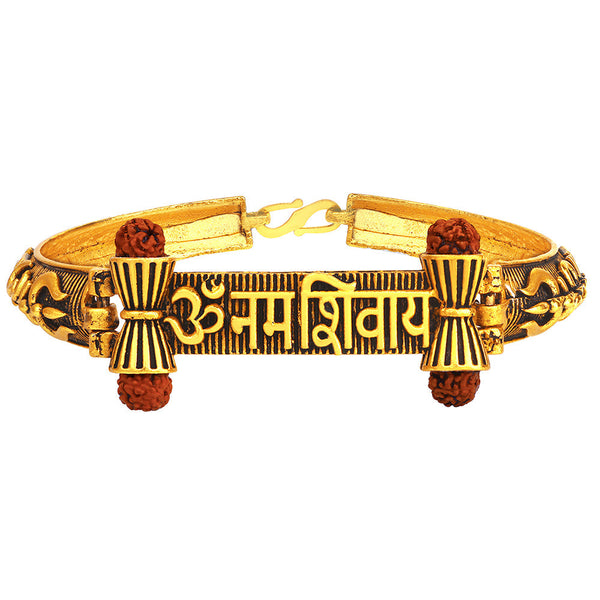 Bhavi Jewels Gold Plated Rudraksha Bracelet