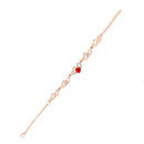 Mahi Valentine Special Lovely Red Heart Link Bracelet with Glittering Crystal stones for Girls (BR1100484ZRed)