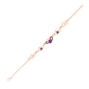 Mahi Valentine Special Lovely Purple Heart Link Bracelet with Glittering Crystal stones for Girls (BR1100485ZPur)