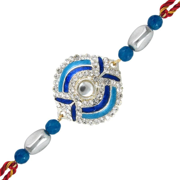 Bhavi Jewels Silver Plated Austrian Stone Rakhi