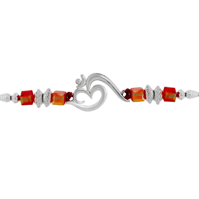 Bhavi Jewels Silver Plated Austrian Stone Rakhi