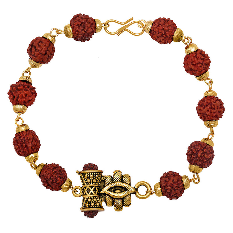 Buy Zumrut Yellow Gold Plated Leather Antique Kada Bracelet (Unisex) Online  at Best Prices in India - JioMart.