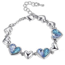 Mahi Valantine Gift Blue Heart Crystal Bracelet