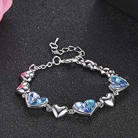 Mahi Valantine Gift Blue Heart Crystal Bracelet